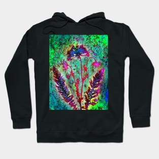 Botanical cyanotype flowers Hoodie